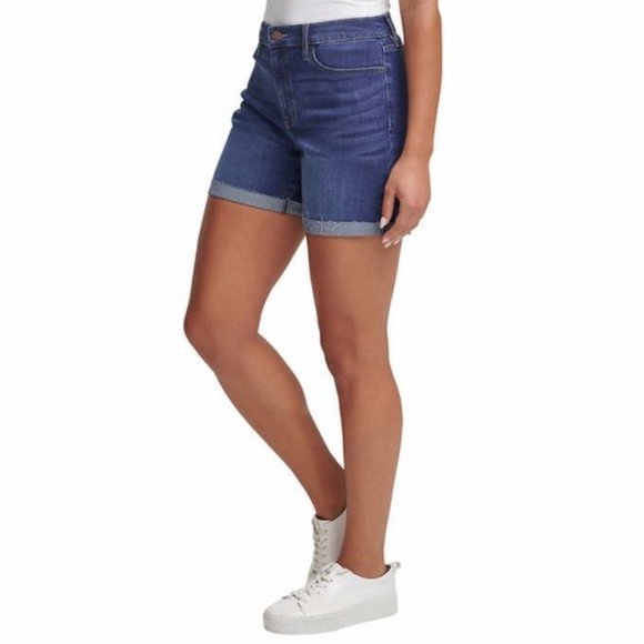NWT CALVIN KLEIN Roll Cuff Denim Shorts - Picture 2 of 5